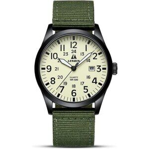 Nylon Strap Stylish Luminous Analog Quartz Army Tactical Casual Wristwatch